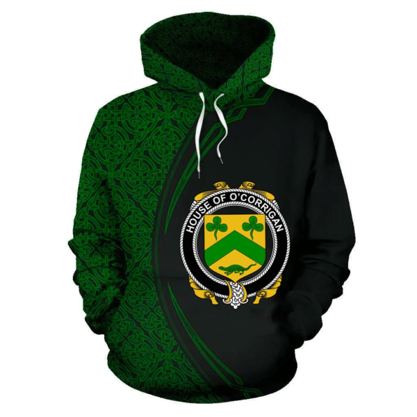 Ireland Hoodie - House of O'CORRIGAN Irish Family Crest Hoodie - Celtic Circle Style - Image 2