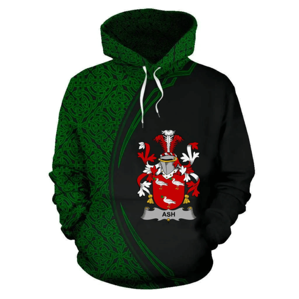 Ireland Hoodie - Ash Irish Family Crest Hoodie - Celtic Circle Style - Image 2