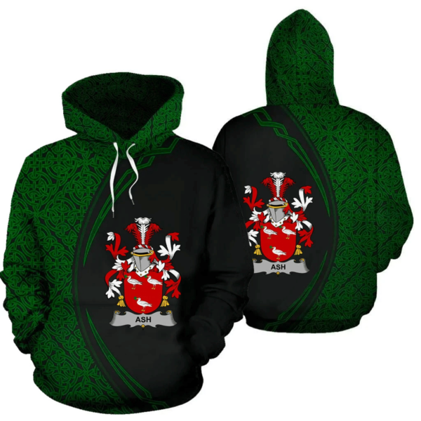 Ireland Hoodie - Ash Irish Family Crest Hoodie - Celtic Circle Style