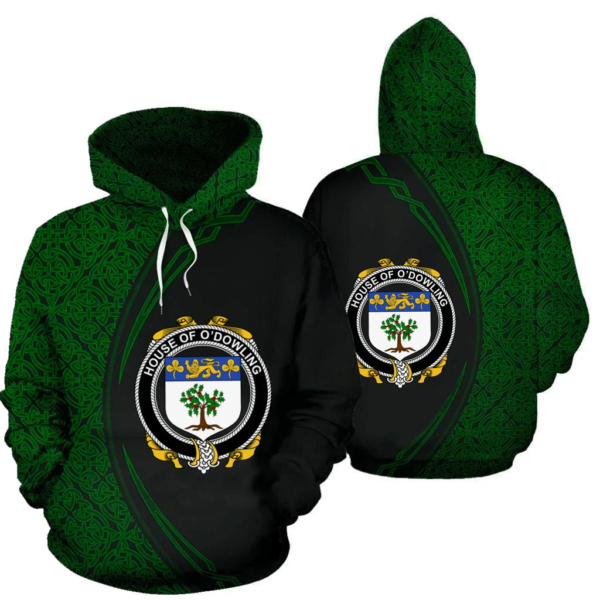 Ireland Hoodie - House of O'DOWLING Irish Family Crest Hoodie - Celtic Circle Style