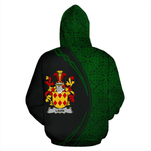 Ireland Hoodie - Lavin or O'Lavin Irish Family Crest Hoodie - Celtic Circle Style - Image 3