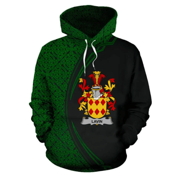 Ireland Hoodie - Lavin or O'Lavin Irish Family Crest Hoodie - Celtic Circle Style - Image 2