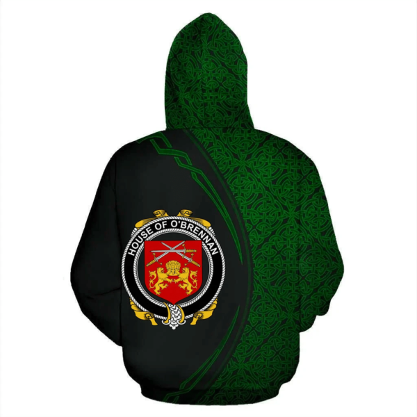 Ireland Hoodie - House of O'BRENNAN (Ossory) Irish Family Crest Hoodie - Celtic Circle Style - Image 3