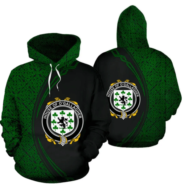 Ireland Hoodie - House of O'GALLAGHER Irish Family Crest Hoodie - Celtic Circle Style