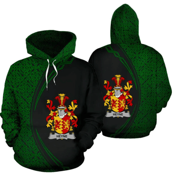 Ireland Hoodie - Heyne or O'Heyne Irish Family Crest Hoodie - Celtic Circle Style