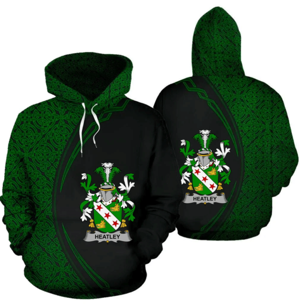 Ireland Hoodie - Heatley Irish Family Crest Hoodie - Celtic Circle Style