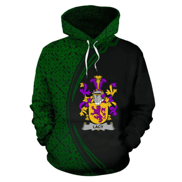 Ireland Hoodie - Lacy or De Lacy Irish Family Crest Hoodie - Celtic Circle Style - Image 2