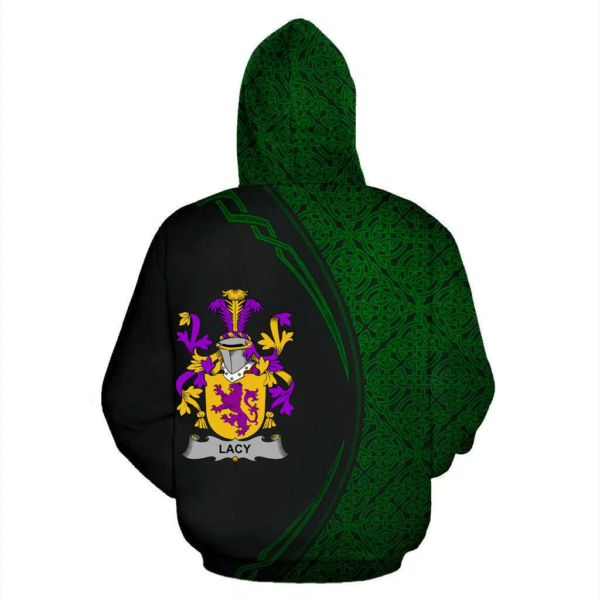 Ireland Hoodie - Lacy or De Lacy Irish Family Crest Hoodie - Celtic Circle Style - Image 3