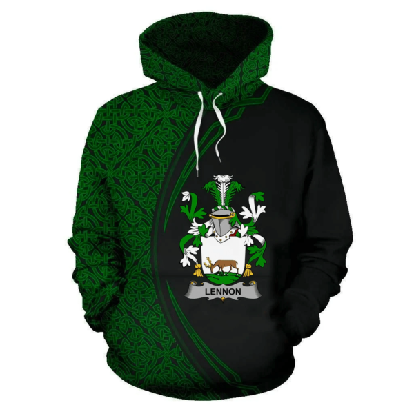 Ireland Hoodie - Lennon or O'Lennon Irish Family Crest Hoodie - Celtic Circle Style - Image 2