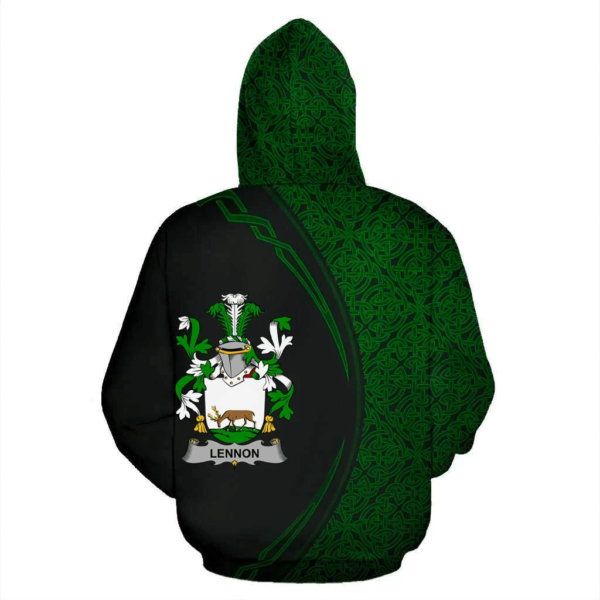 Ireland Hoodie - Lennon or O'Lennon Irish Family Crest Hoodie - Celtic Circle Style - Image 3