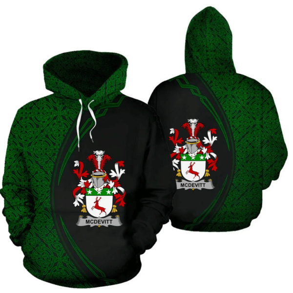 Ireland Hoodie - McDevitt Irish Family Crest Hoodie - Celtic Circle Style