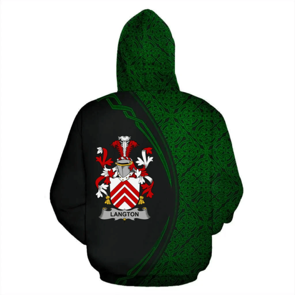 Ireland Hoodie - Langton Irish Family Crest Hoodie - Celtic Circle Style - Image 3