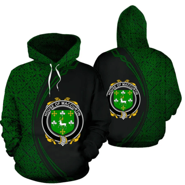 Ireland Hoodie - House of MACCURTIN Irish Family Crest Hoodie - Celtic Circle Style