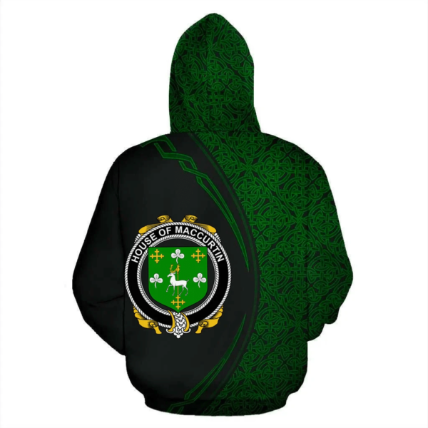 Ireland Hoodie - House of MACCURTIN Irish Family Crest Hoodie - Celtic Circle Style - Image 3