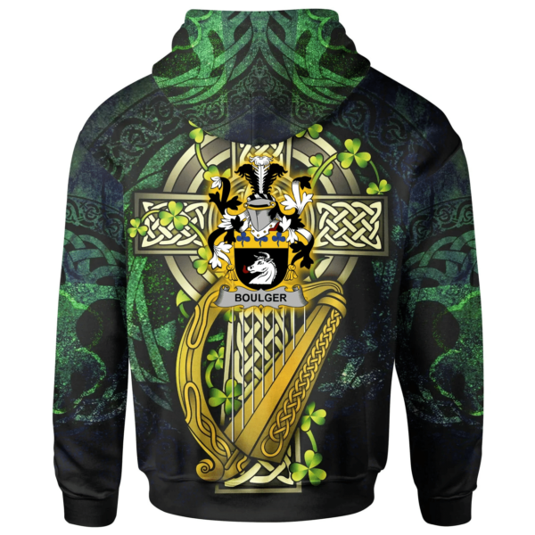 Ireland Hoodie - Boulger or O'Bolger Ireland with Celtic Cross - Image 2