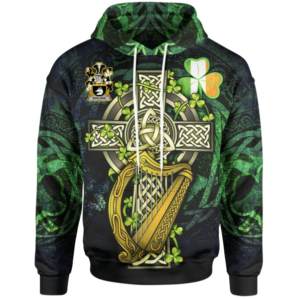 Ireland Hoodie - Boulger or O'Bolger Ireland with Celtic Cross