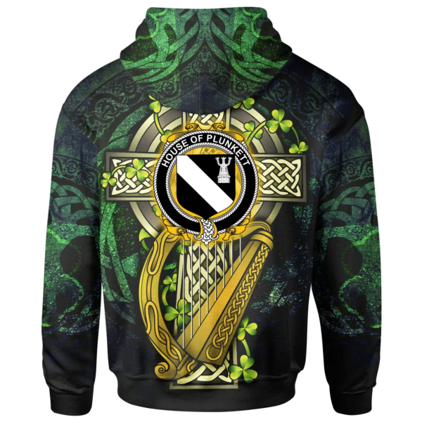 Ireland Hoodie - House of PLUNKETT Ireland with Celtic Cross - Image 2