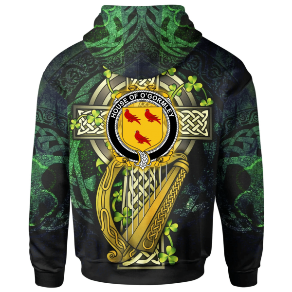 Ireland Hoodie - House of O'GORMLEY Ireland with Celtic Cross - Image 2