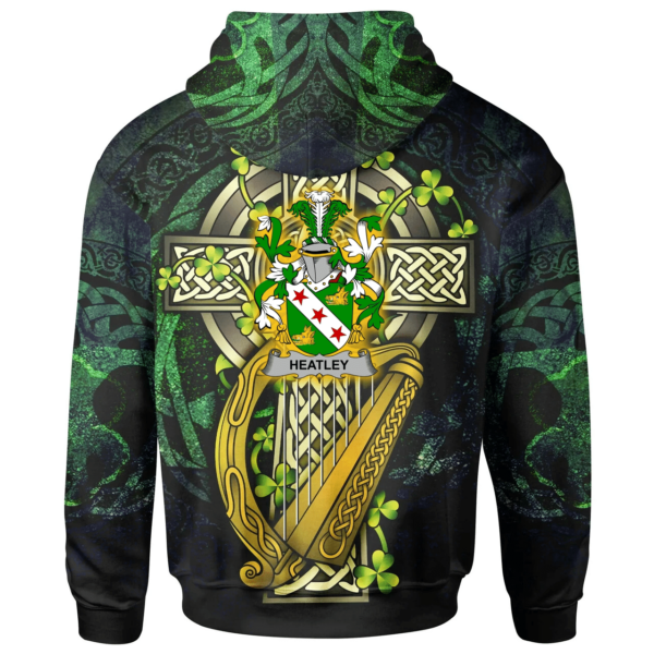 Ireland Hoodie - Heatley Ireland with Celtic Cross - Image 2