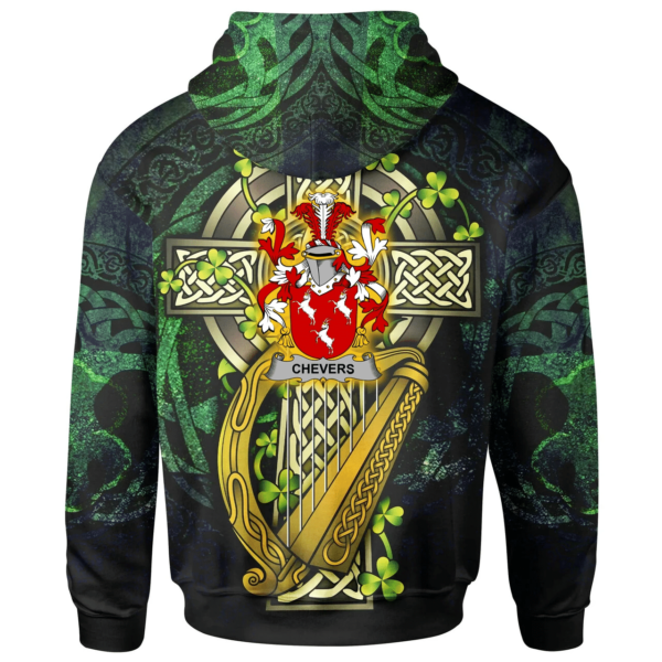 Ireland Hoodie - Chevers Ireland with Celtic Cross - Image 2