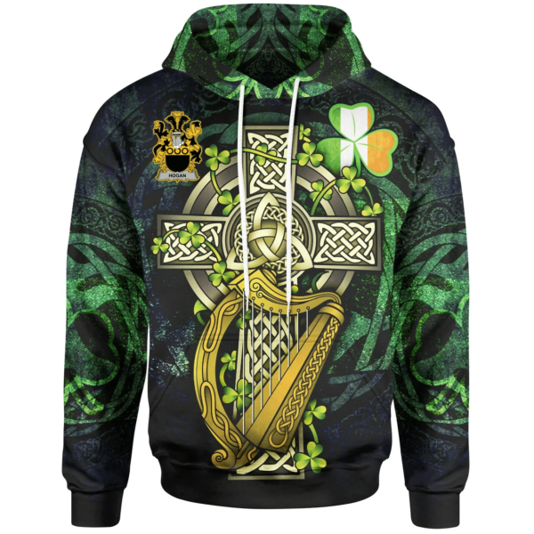 Ireland Hoodie - Hogan or O'Hogan Ireland with Celtic Cross