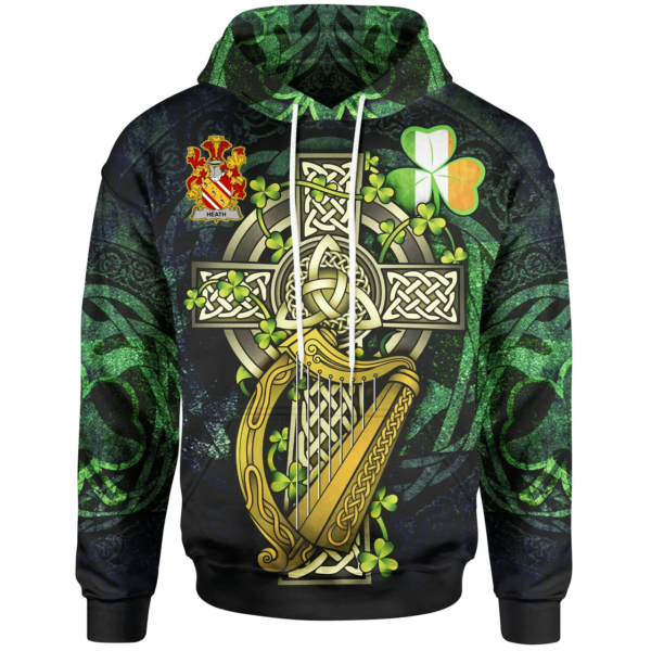 Ireland Hoodie - Heath Ireland with Celtic Cross