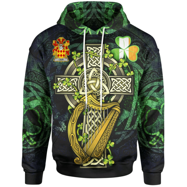 Ireland Hoodie - Lavin or O'Lavin Ireland with Celtic Cross