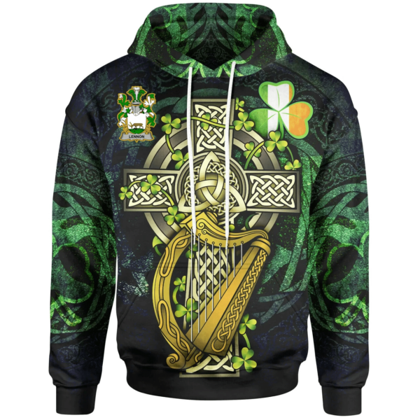 Ireland Hoodie - Lennon or O'Lennon Ireland with Celtic Cross