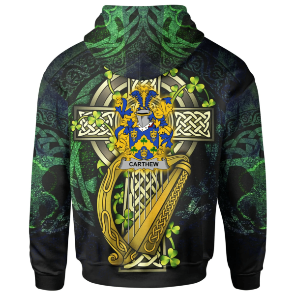 Ireland Hoodie - Carthew Ireland with Celtic Cross - Image 2