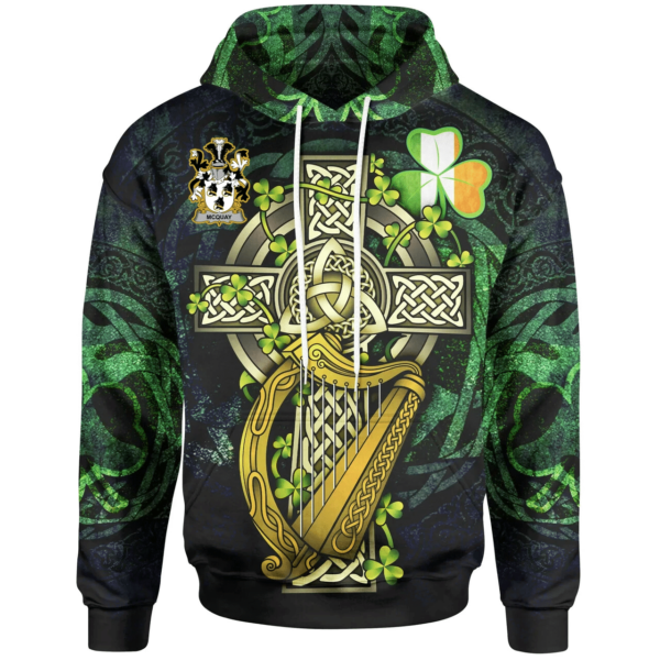 Ireland Hoodie - McQuay or MacQuay Ireland with Celtic Cross