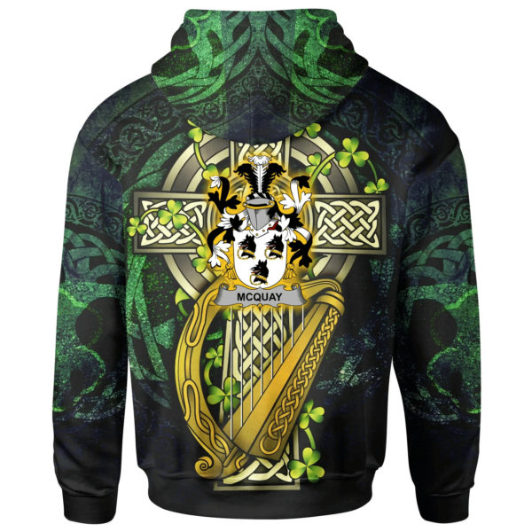 Ireland Hoodie - McQuay or MacQuay Ireland with Celtic Cross - Image 2