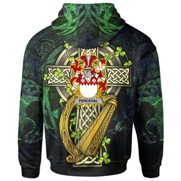 Ireland Hoodie - Perceval Ireland with Celtic Cross - Image 2