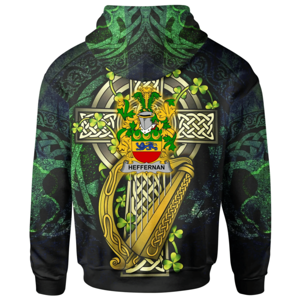 Ireland Hoodie - Heffernan or O'Heffernan Ireland with Celtic Cross - Image 2