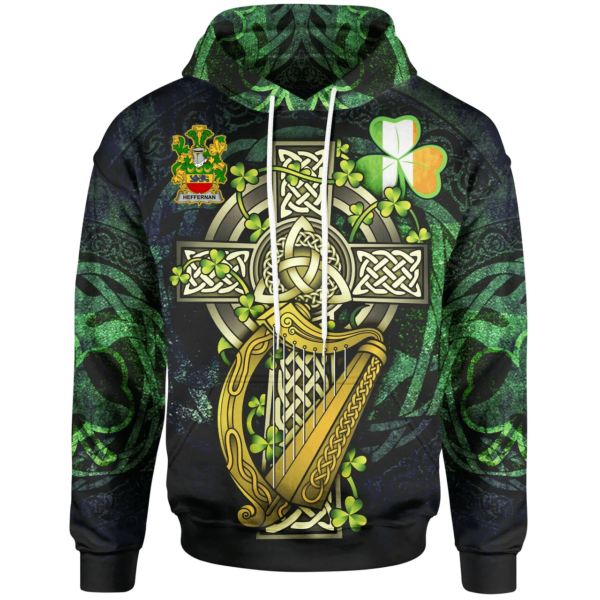 Ireland Hoodie - Heffernan or O'Heffernan Ireland with Celtic Cross