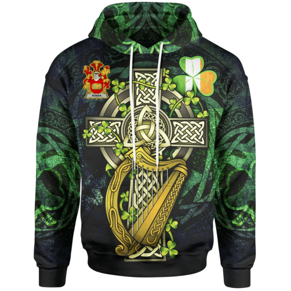 Ireland Hoodie - Ronan or O'Ronan Ireland with Celtic Cross