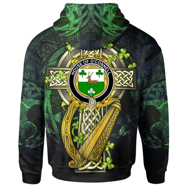 Ireland Hoodie - House of O'CONNELL Ireland with Celtic Cross - Image 2