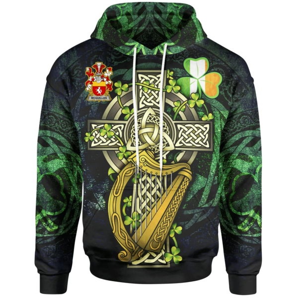 Ireland Hoodie - Quillan or McQuillan Ireland with Celtic Cross