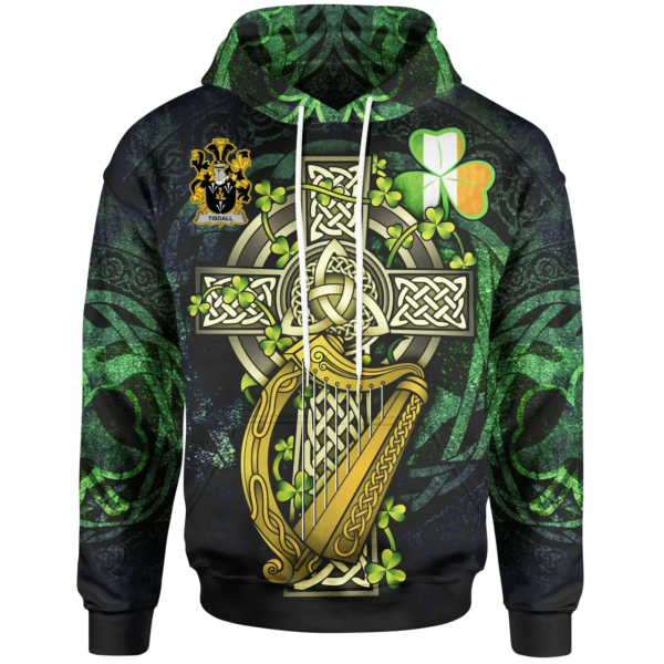 Ireland Hoodie - Tisdall or Tisdale Ireland with Celtic Cross