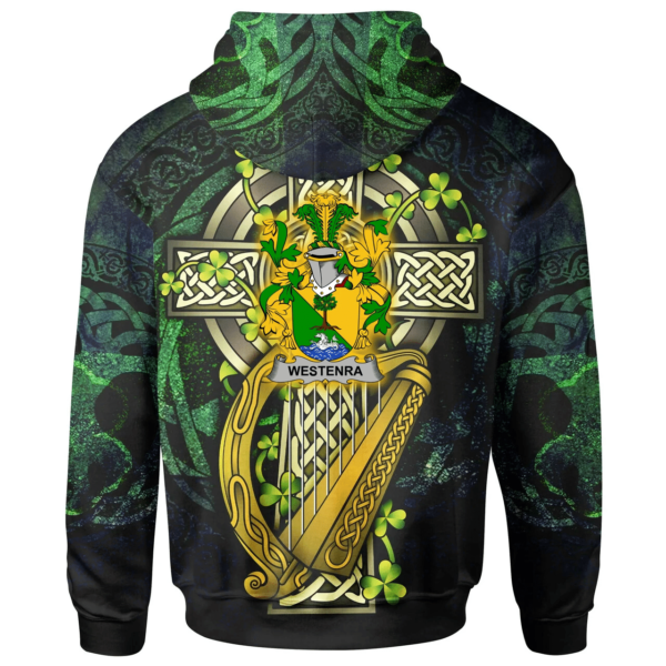 Ireland Hoodie - Westenra Ireland with Celtic Cross - Image 2