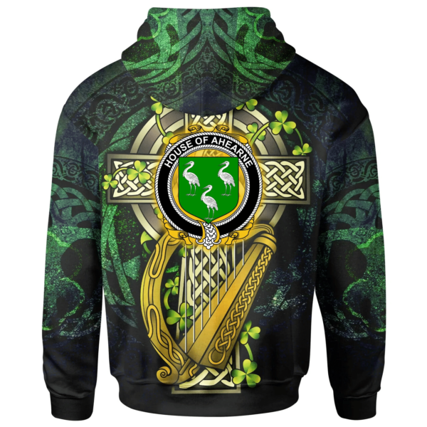 Ireland Hoodie - House of AHEARNE (Aherne) Ireland with Celtic Cross - Image 2