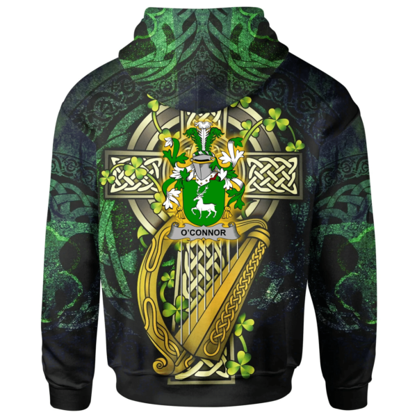 Ireland Hoodie - Connor or O'Connor (Corcomroe) Ireland with Celtic Cross - Image 2