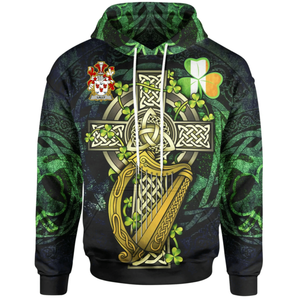 Ireland Hoodie - Lally or O'Mullally Ireland with Celtic Cross