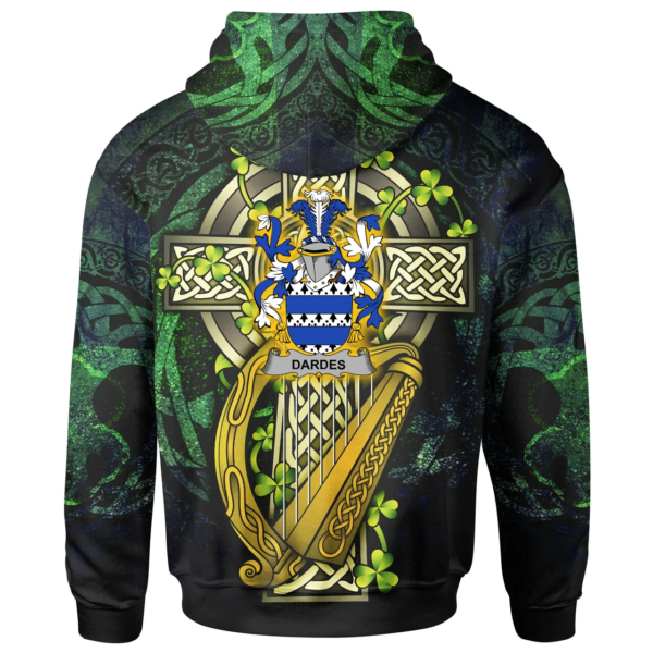 Ireland Hoodie - Dardes or Dardis Ireland with Celtic Cross - Image 2