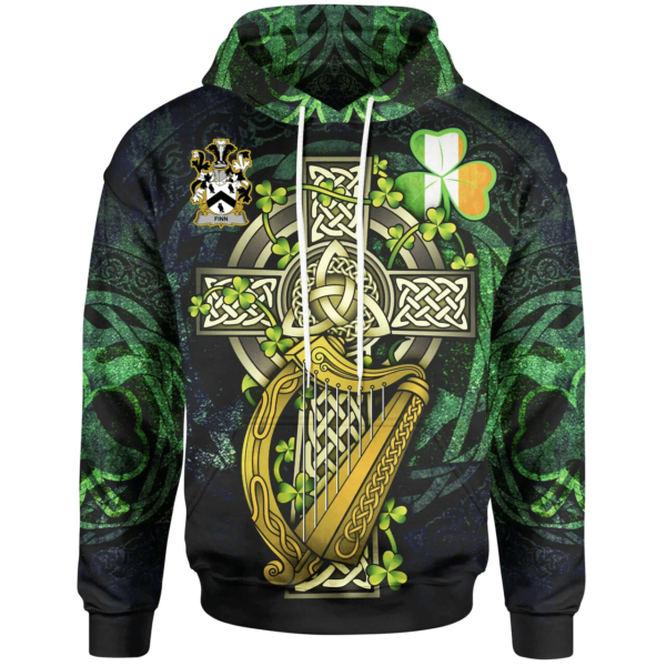 Ireland Hoodie - Finnerty or O'Finaghty Ireland with Celtic Cross