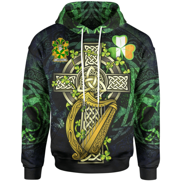 Ireland Hoodie - Crotty or O'Crotty Ireland with Celtic Cross