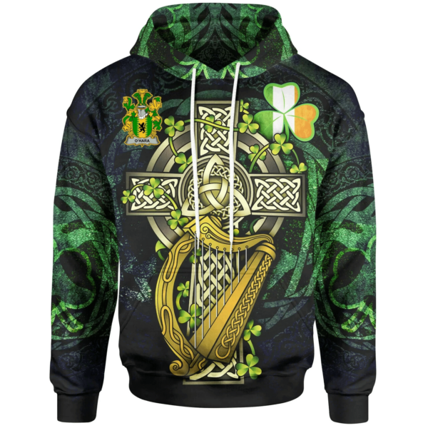 Ireland Hoodie - Hara or O'Hara Ireland with Celtic Cross