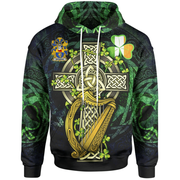 Ireland Hoodie - Brosnan or O'Brosnan Ireland with Celtic Cross