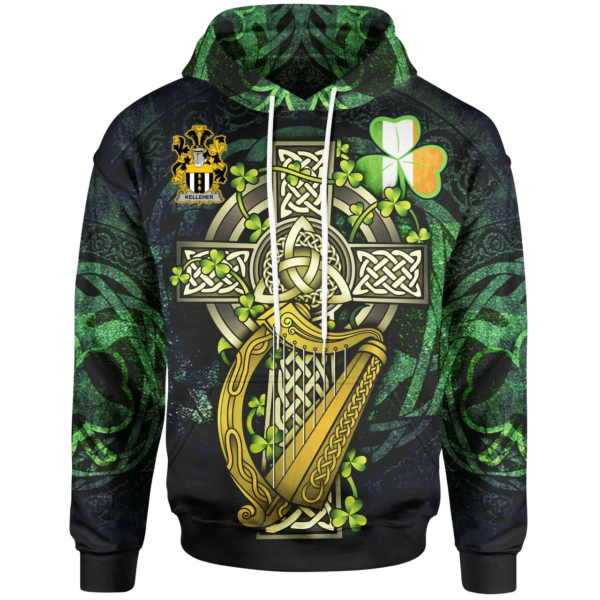 Ireland Hoodie - Kelleher or O'Kelleher Ireland with Celtic Cross