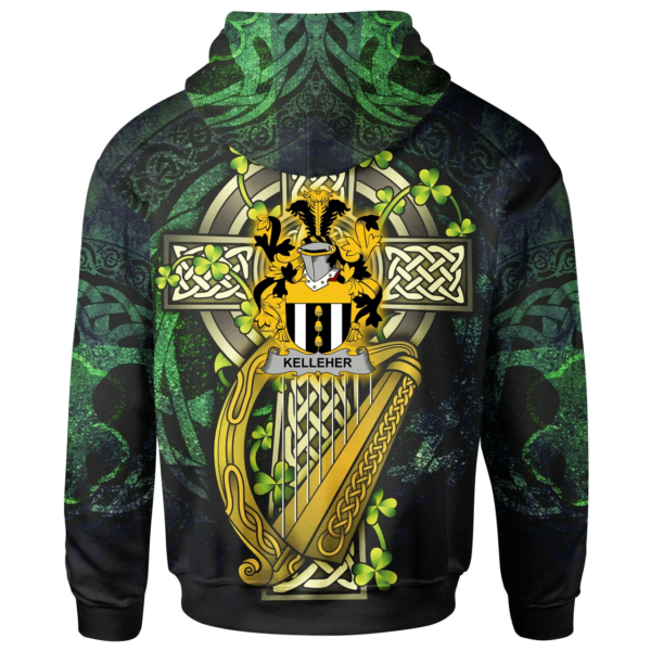 Ireland Hoodie - Kelleher or O'Kelleher Ireland with Celtic Cross - Image 2