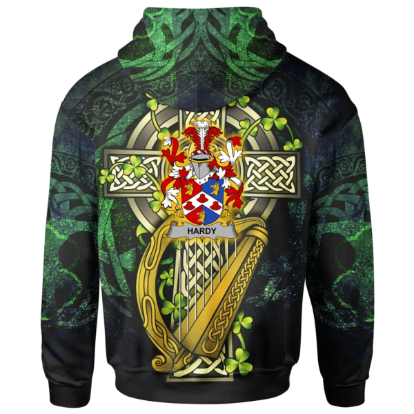 Ireland Hoodie - Hardy Ireland with Celtic Cross - Image 2